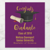 Afstuderen de doctoraatscabine en het diplomatenpa wijn etiket (Enkel label)