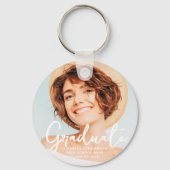 Afstuderen de Eenvoudige Foto van het Moderne Afst Sleutelhanger (Achterkant)