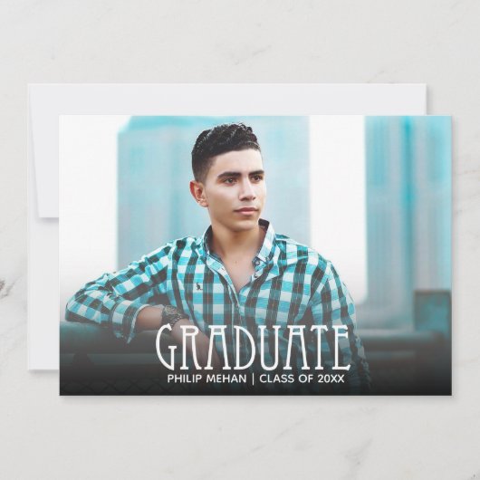 Afstuderen de GraduPartij van de Foto van het Witt Kaart (Voorkant)