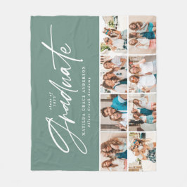 Afstuderen de groene multi-fotoregant moderne fleece deken