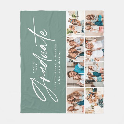 Afstuderen de groene multi-fotoregant moderne fleece deken (Voorkant)