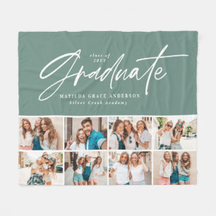 Afstuderen de groene multi-fotoregant moderne fleece deken