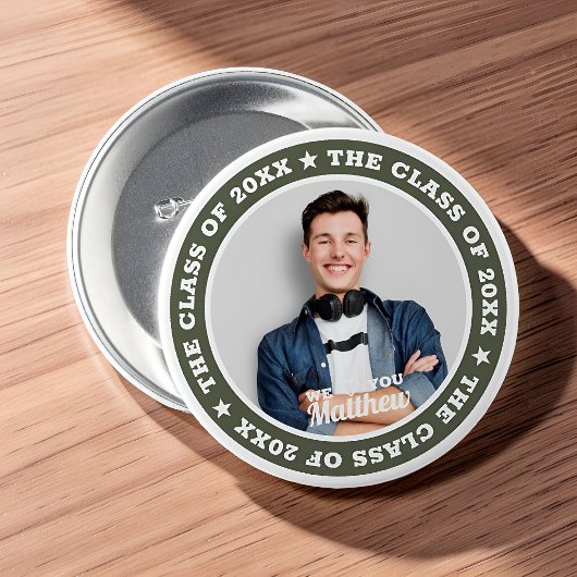 Afstuderen De klas van 20XX Modern Aangepaste Foto Ronde Button 7,6 Cm