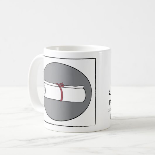 Afstuderen de Klassieke Witte KoffieMok Diploma (Voorkant links)