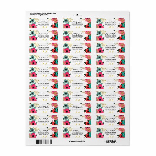 Afstuderen de Moderne Etiketten van het Adres van  (Full Sheet)