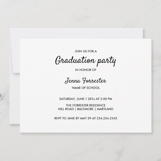 Afstuderen de Moderne Legante GraduPartij van het  Kaart (Achterkant)