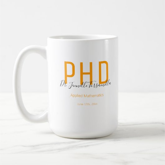 Afstuderen de Oranje zwarte naam van Keepomwille P Koffiemok (Links)