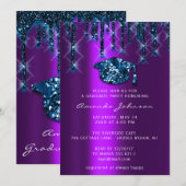 Afstuderen de Paarse marine Pet3D Effect Glam Part Kaart (Voorkant / Achterkant)