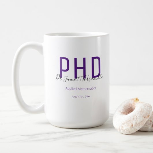 Afstuderen de Paarse naam PhD Coffee-Mok van Keepo Koffiemok (Met donut)