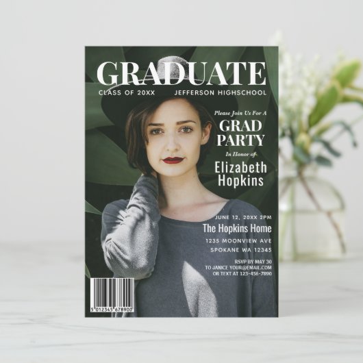 Afstuderen de Partij van de Graduatie van de Foto  Kaart (Staand voorkant)