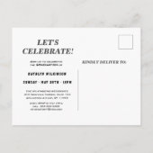 AFSTUDEREN de Stijl van het Hoesje van het Tijdsch Uitnodiging Briefkaart (Achterkant)