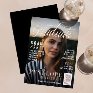 Afstuderen de Stijlvolle Partij van het Hoesje van Folie Uitnodiging