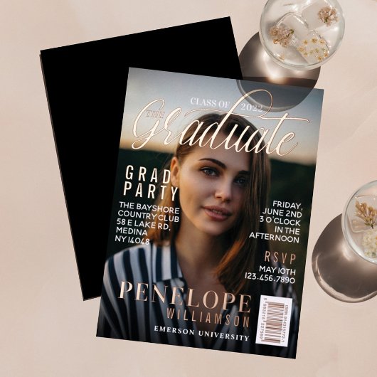 Afstuderen de Stijlvolle Partij van het Hoesje van Folie Uitnodiging