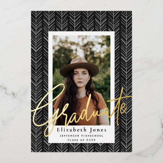 Afstuderen de Uitnodiging van de Folie van de Foto (Voorkant)