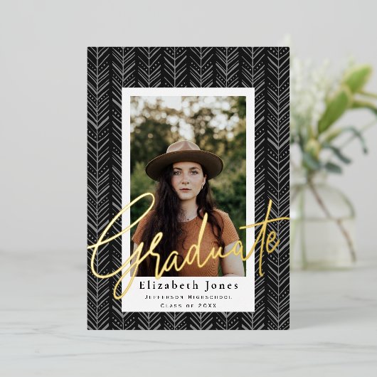 Afstuderen de Uitnodiging van de Folie van de Foto (Staand Voorkant)