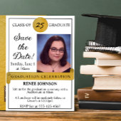 Afstuderen De uitnodiging voor de datumfoto opslaa