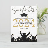 Afstuderen De uitnodigingsdatum opslaan Kaart (Staand voorkant)