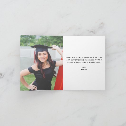 Afstuderen de Witte Bekleding van het Manuscript v Bedankkaart (Binnen)