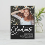 Afstuderen de Zwarte Witte GraduPartij van het Man Kaart (Staand voorkant)