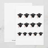 Afstuderen de Zwarte Witte Moderne Groet van de Pe Feestdagenkaart (Voorkant / Achterkant)