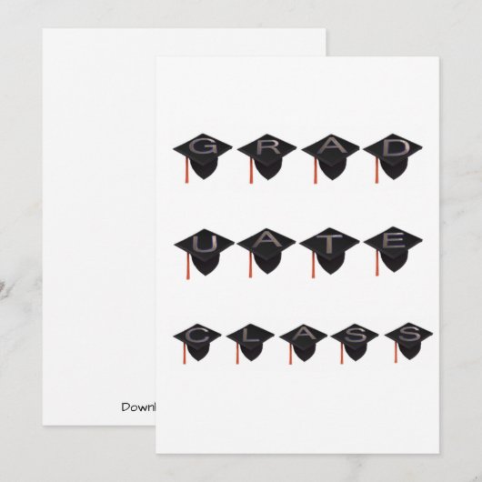 Afstuderen de Zwarte Witte Moderne Groet van de Pe Feestdagenkaart (Voorkant / Achterkant)