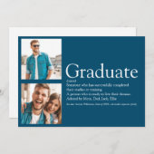 Afstuderen Definitie 2 Foto modern Blue Kaart (Voorkant / Achterkant)