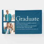 Afstuderen Definitie 2 Foto modern Blue Spandoek (Horizontaal)