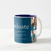 Afstuderen definitie Foto Collage Fun Blue Tweekleurige Koffiemok (Voorkant rechts)