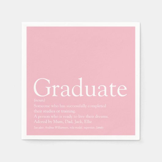 Afstuderen definitie Girly Pink Modern Servet (Voorkant)