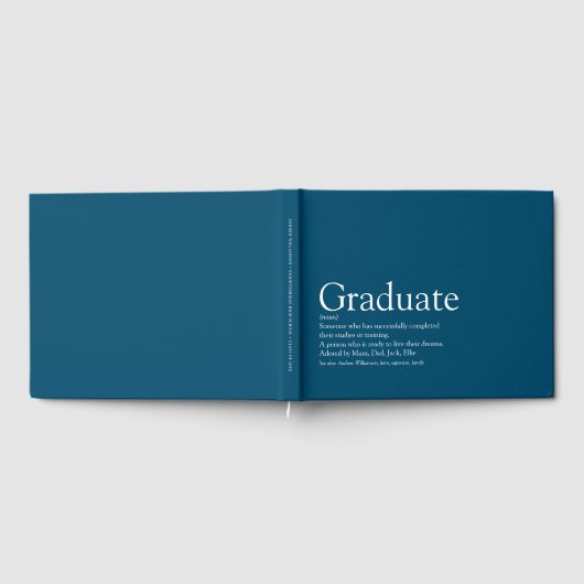 Afstuderen definitie modern blauw gastenboek (Volledig)
