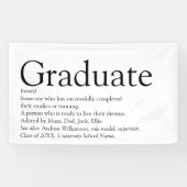 Afstuderen definitie modern zwart-wit spandoek (Horizontaal)