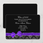 Afstuderen demasontwerp met paarse boog kaart (Voorkant / Achterkant)