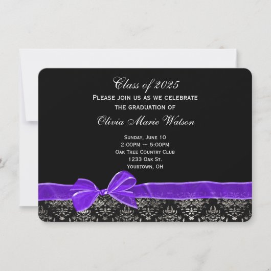 Afstuderen demasontwerp met paarse boog kaart (Voorkant)