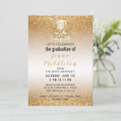 Afstuderen Design in een Glitter Gold Kaart (Staand voorkant)
