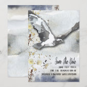 Afstuderen die Abstract vogelpest eet, bespaart de Save The Date (Voorkant / Achterkant)