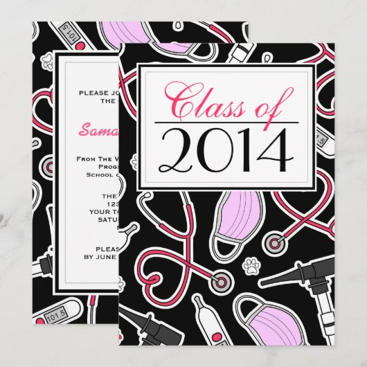 Afstuderen diergeneeskundige technicus Uitnodigen Kaart (Voorkant / Achterkant)