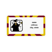 Afstuderen diploma (2) Rood & Goud Etiket (Voorkant)