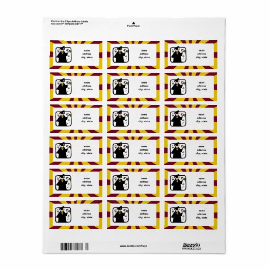 Afstuderen diploma (2) Rood & Goud Etiket (Full Sheet)