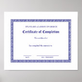 Afstuderen Diploma Certificate Greek Keys White Bk Poster (Voorkant)
