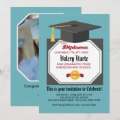 Afstuderen Diploma Foto Afstuderen Uitnodiging (Voorkant / Achterkant)