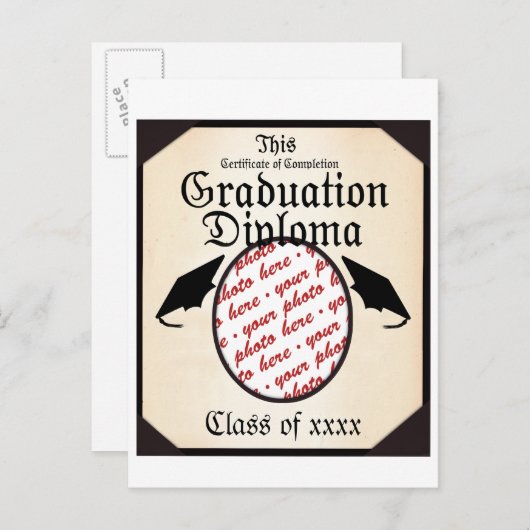 Afstuderen Diploma Foto Lijst Aankondigingskaart (Voorkant / Achterkant)