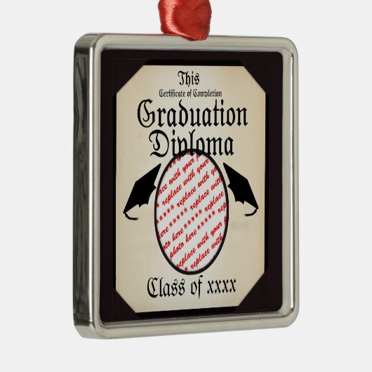 Afstuderen Diploma Foto Lijst Metalen Ornament (Rechts)