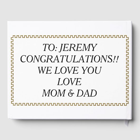 Afstuderen Diploma Gastenboek (Achterkant)