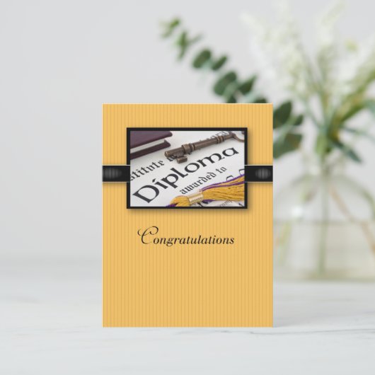 Afstuderen Diploma Gefeliciteerd Briefkaart (Staand voorkant)