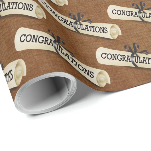 Afstuderen Diploma Gefeliciteerd Cadeaupapier (Rol Hoek)