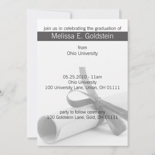 Afstuderen Diploma Graduation Invitations Kaart (Voorkant)