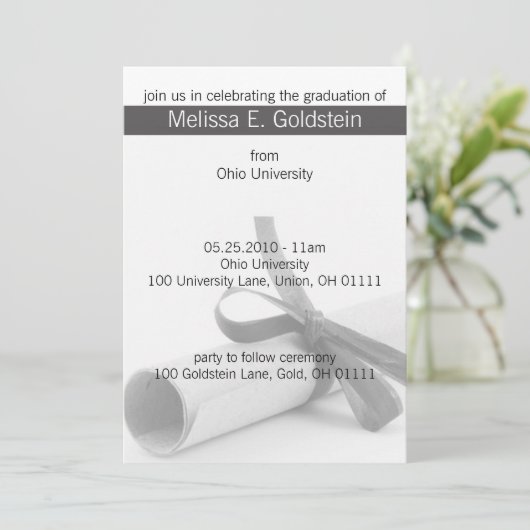 Afstuderen Diploma Graduation Invitations Kaart (Staand voorkant)