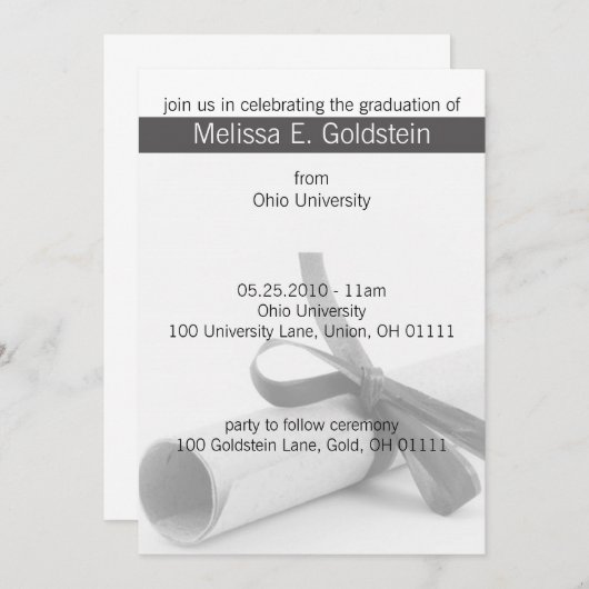 Afstuderen Diploma Graduation Invitations Kaart (Voorkant / Achterkant)