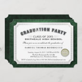 afstuderen Diploma Green & White Uitnodiging 2015 (Voorkant / Achterkant)