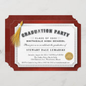 afstuderen Diploma Maroon & Gold Invite 2022 Kaart (Voorkant / Achterkant)